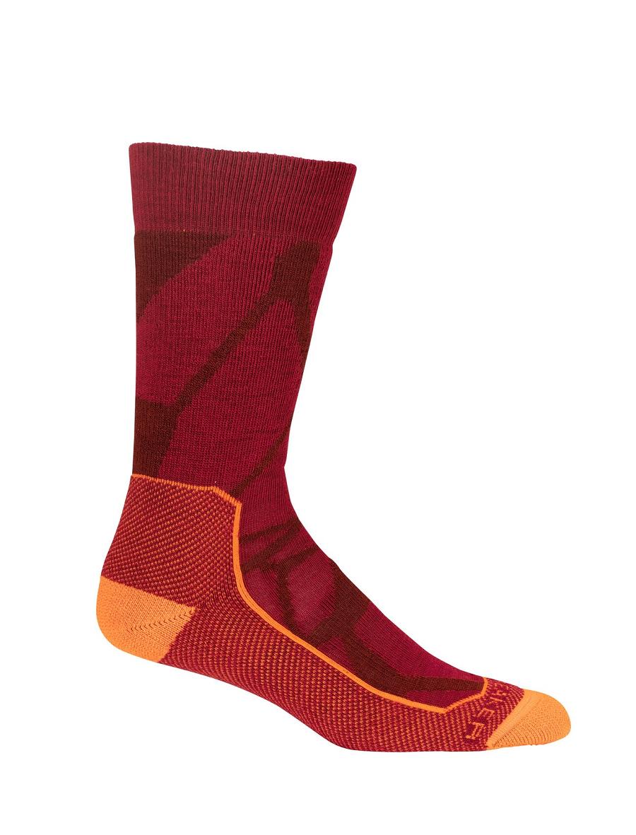 Cherry / Espresso Icebreaker Merino Hike+ Medium Crew Fractured Landscapes Women's Socks | AU 1406FDNM